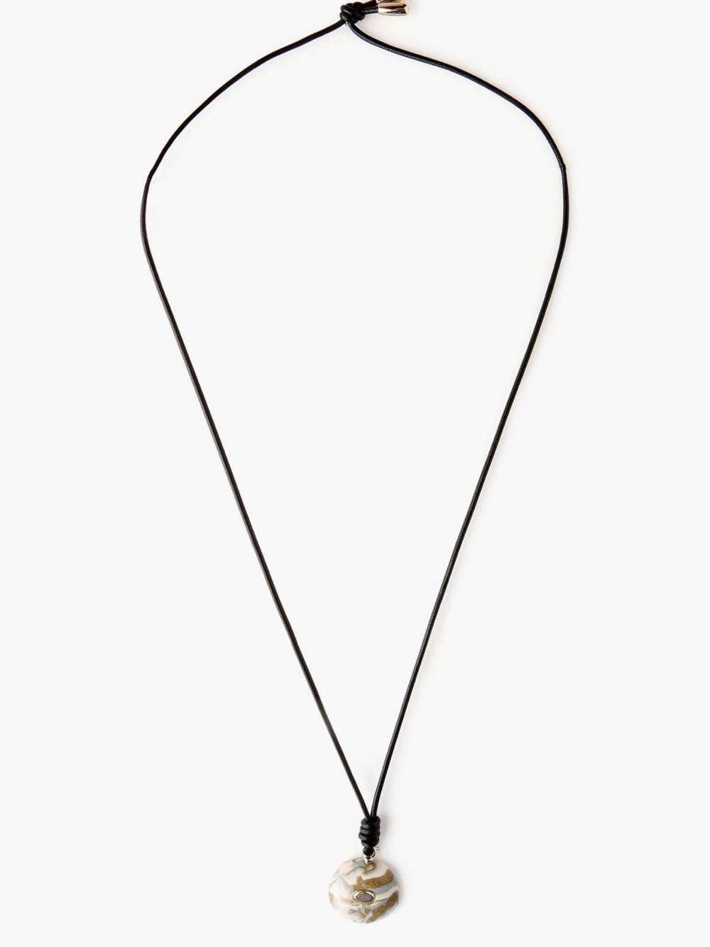 Chloe Ceramic Stone Pendant on Leather Cord Necklace - Picture 2 of 10